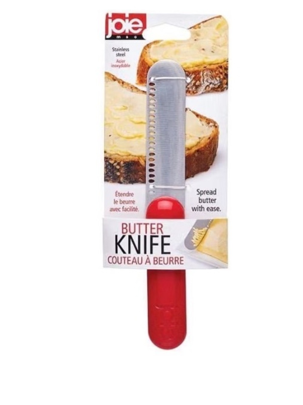 Joie Red Butter Knife with Stainless Steel Spreading Blade